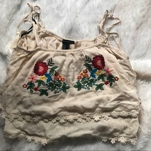 Floral crop tank top